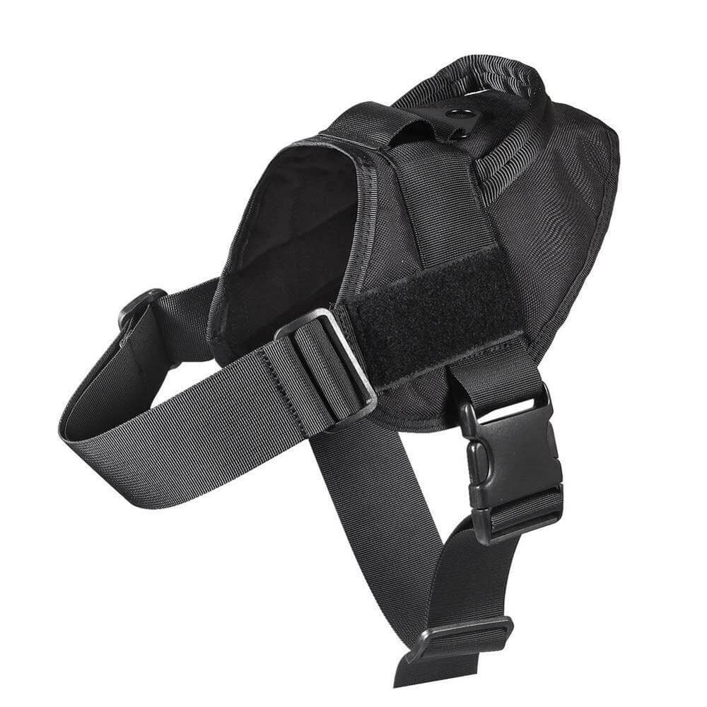 Gilet de Combat Tactique pour Chien en nylon imperméable avec sangle réglable, léger et robuste.