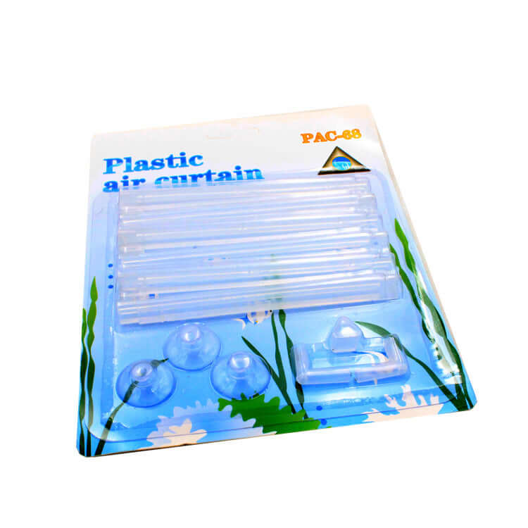 Tuyau d'oxygénation transparent pour aquarium avec accessoires, léger et facile à installer.
