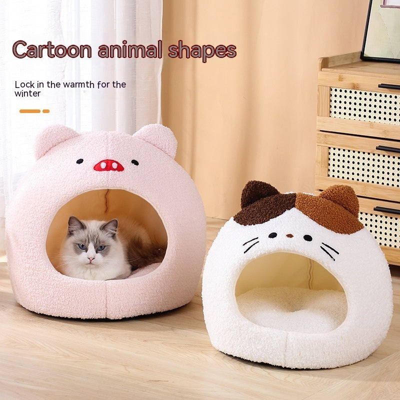 Nid Douillet en Peluche pour Chat d'Hiver