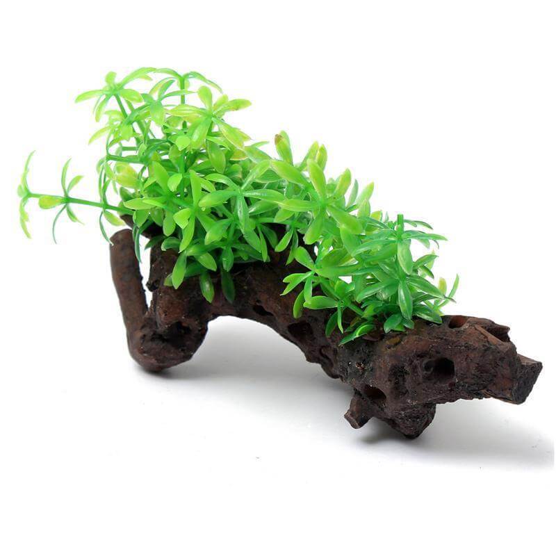 Plante aquatique décorative en bois pour aquarium, ajoutant une touche naturelle à votre espace aquatique.