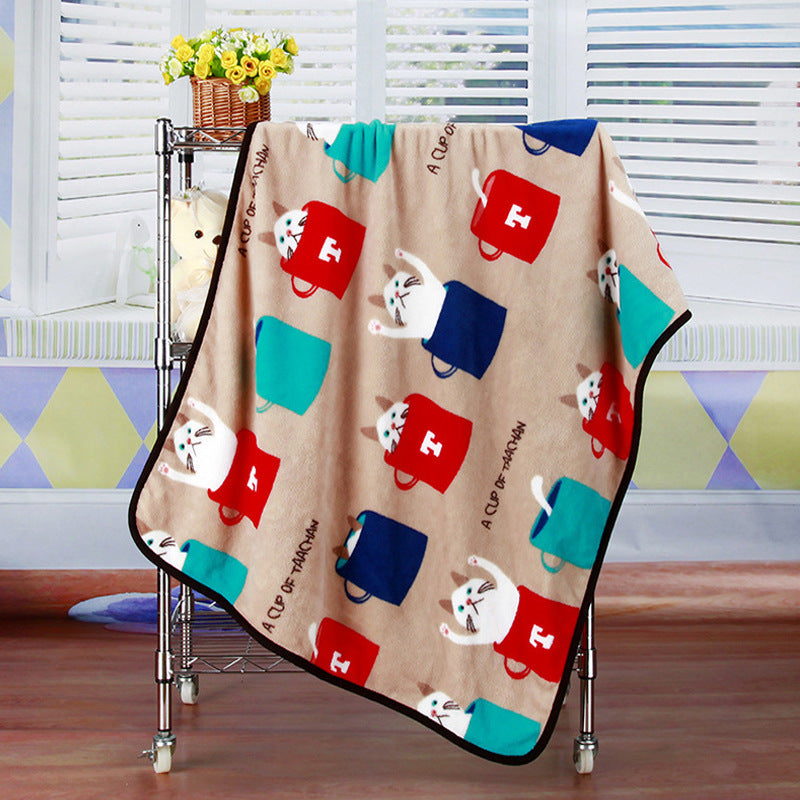 Couverture en Flanelle en Fleece Corail Imprimée