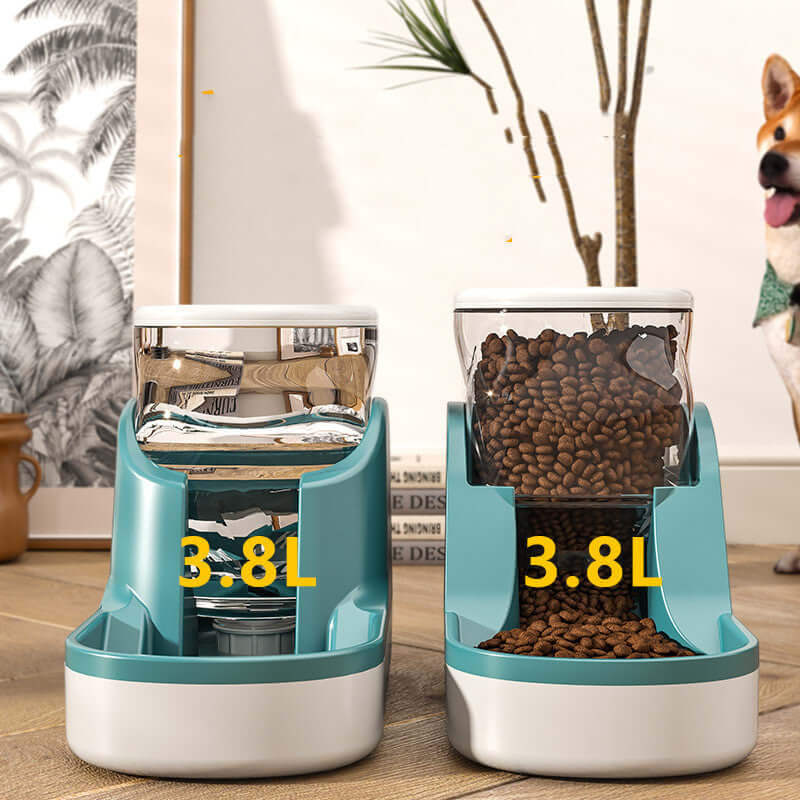 Distributeur d'Eau Automatique et mangeoire pour animaux avec capacité de 3.8L, idéal pour chiens et chats.