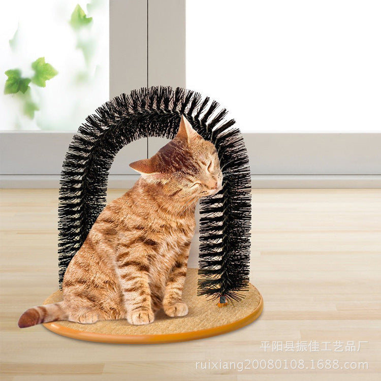Brosse de Massage pour Chats avec Jouet en Peluche