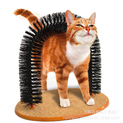 Brosse de Massage pour Chats avec Jouet en Peluche