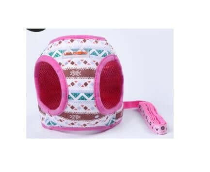 Gilet de randonnée pour chien avec sangle, design coloré et respirant pour le confort en plein air.