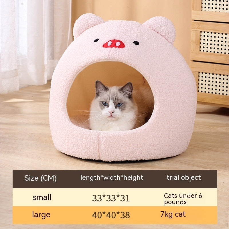 Nid Douillet en Peluche pour Chat d'Hiver