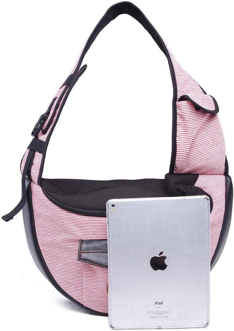 Sac de Voyage pour Animaux chic avec rayures, idéal pour le confort de votre animal lors des déplacements.