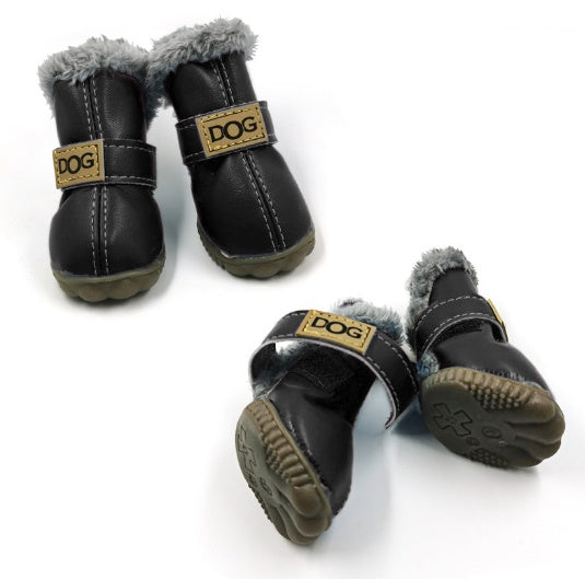 Bottes d'hiver épaisses pour chiens, chaudes et imperméables, avec semelles antidérapantes.