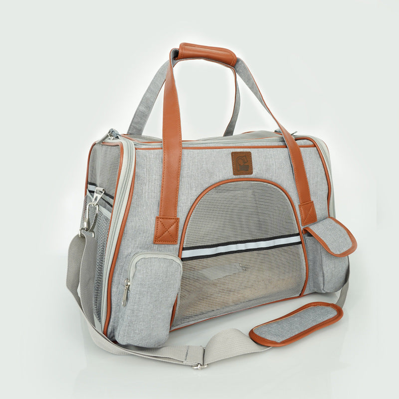 Siège auto portable pour chiens en toile Oxford avec poignée et bandoulière, pratique et confortable.