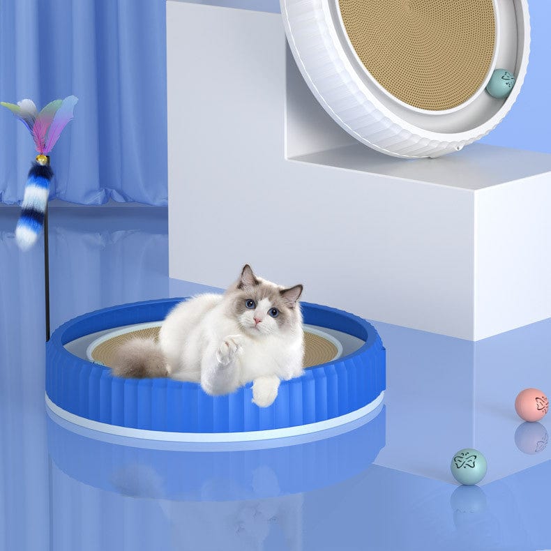 Planche à gratter ronde pour chat, confortable et durable, idéale pour protéger les meubles et divertir votre animal.