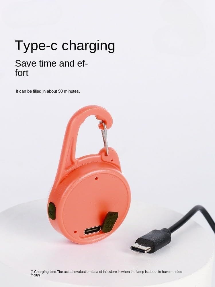 Lumière LED de collier de chien avec chargement Type-C, orange, rapide et pratique pour promenades nocturnes.