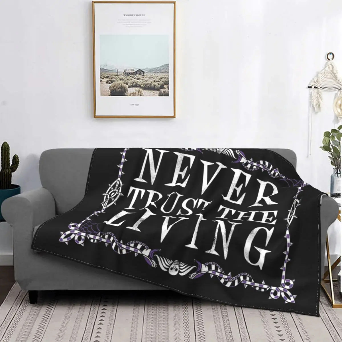 Couverture Flanelle Sorcière Gothique pour Halloween