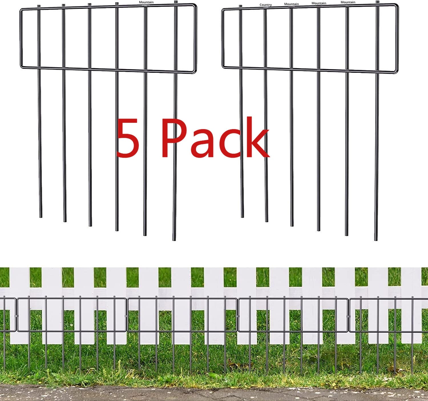 Clôture anti-animal en métal, 5 packs pour protéger le jardin. Durable et légère. Accessoire pour animaux.