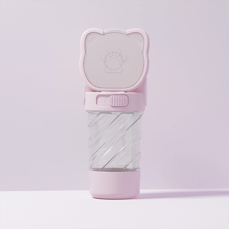 Gobelet d'eau pour animaux 3 en 1 avec boîte à déchets, design mignon et pratique, idéal pour ballades.