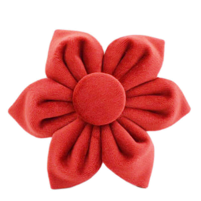 Fleur rouge en tissu, accessoire de mode pour animaux, ajouter du style à votre collier pour chien.