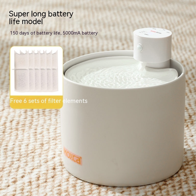 Distributeur d'eau intelligent pour chats avec batterie 5000mA et 150 jours d'autonomie, en céramique.