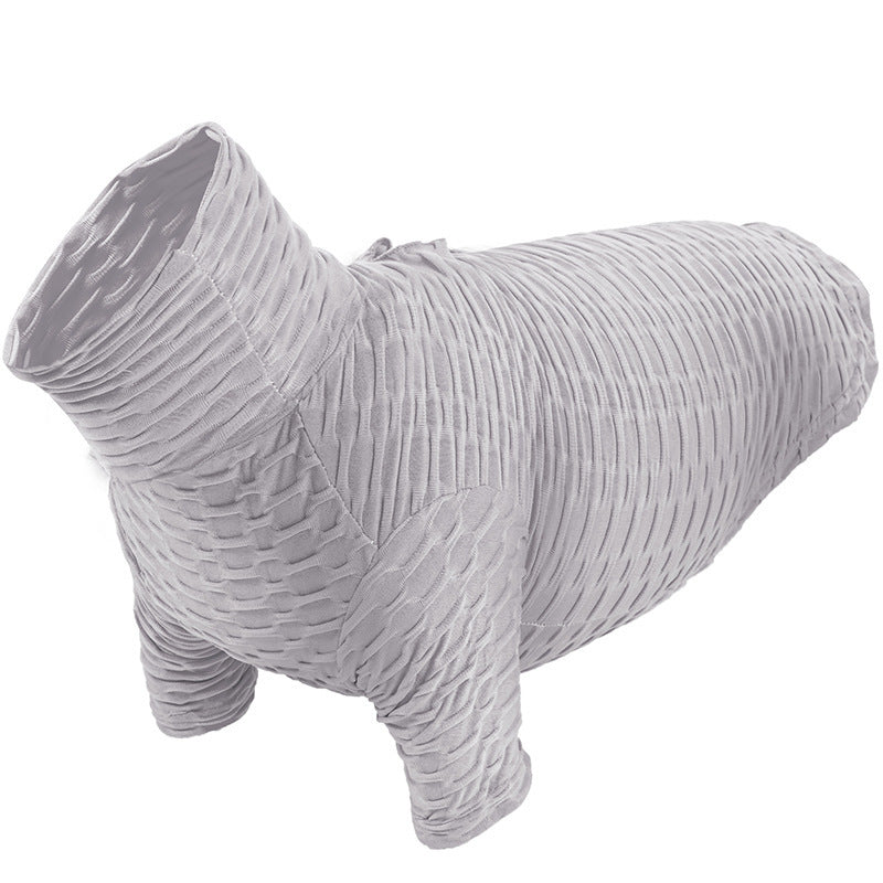 T-shirt pour chien gris en polyester, design moderne, confortable pour l'automne et l'hiver.