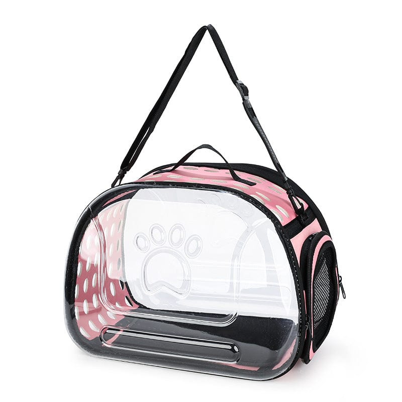 Sac à dos transparent pour chat portable en EVA et cuir PU, léger et durable, idéal pour voyager avec votre animal.