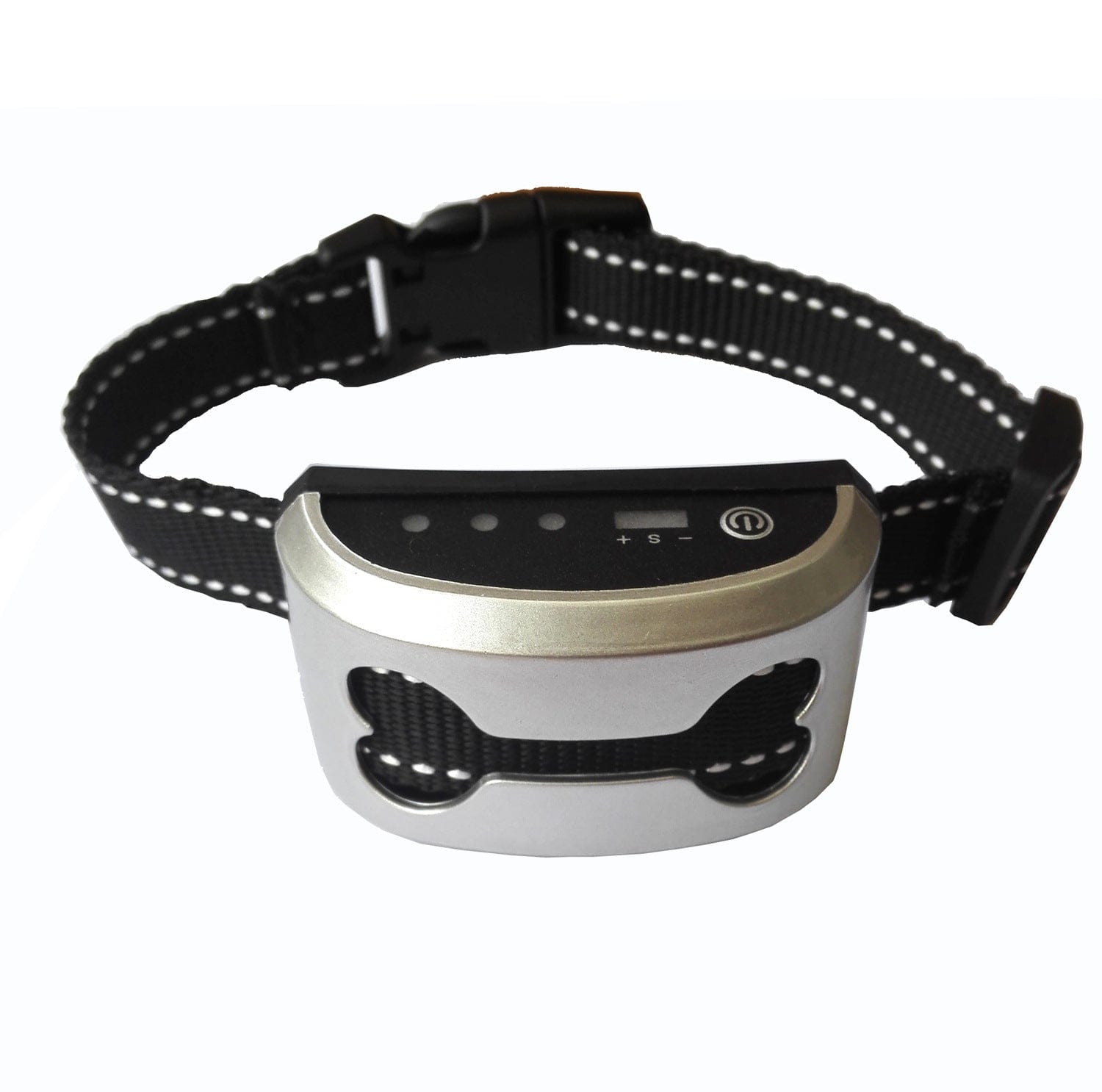 Dispositif anti-aboiement ultrasonique pour chien avec réglage adaptable et design ergonomique.