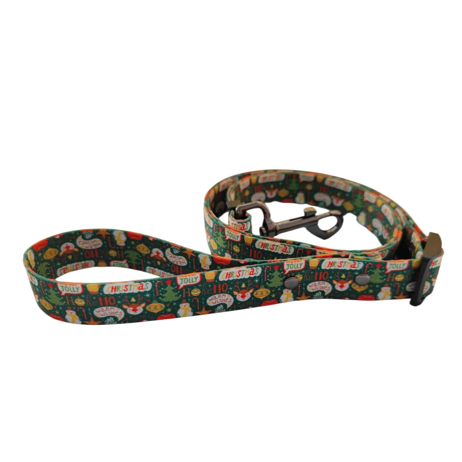 Harnais et Laisse de Noël pour Chien, design festif idéal pour les promenades pendant les fêtes.