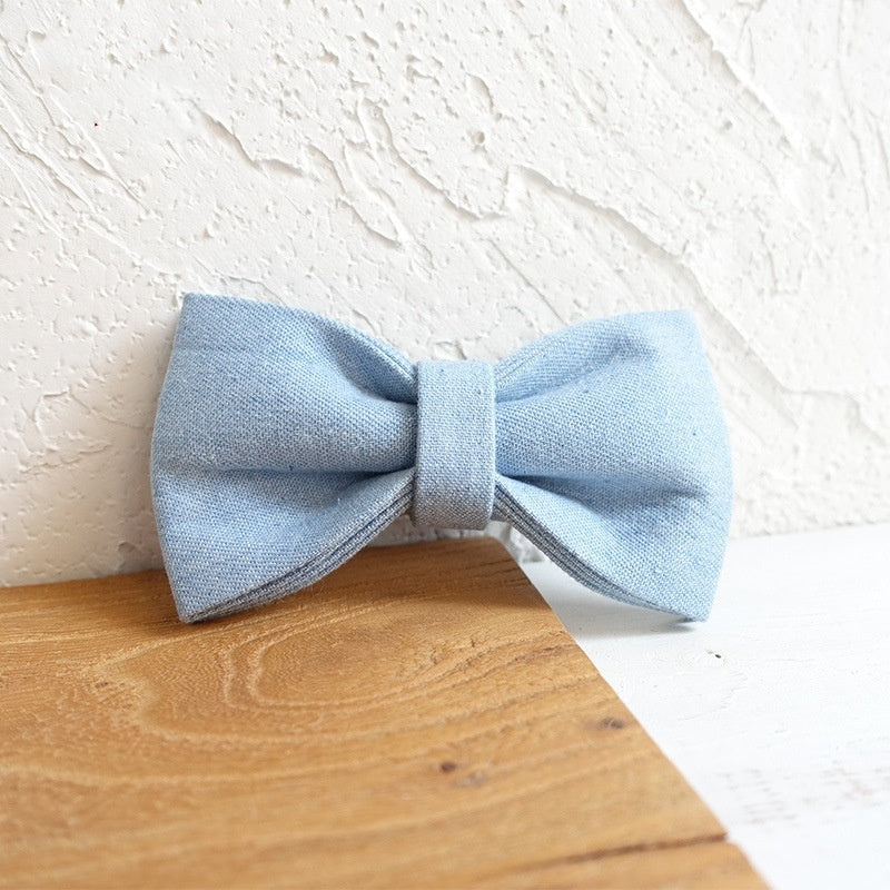 Nœud Papillon Double Couche pour Chien Bleu en polyester, élégant et confortable pour toutes les occasions.