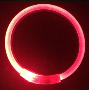 Collier LED lumineux rouge USB pour chien, accessoire de sécurité pour promenades nocturnes.