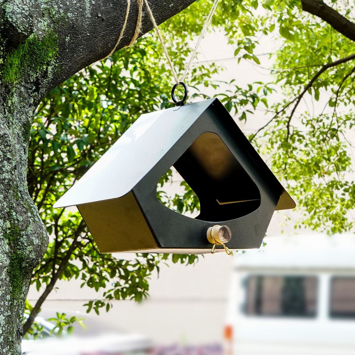 Nid d'oiseau en fer anti-pluie pour décoration extérieure