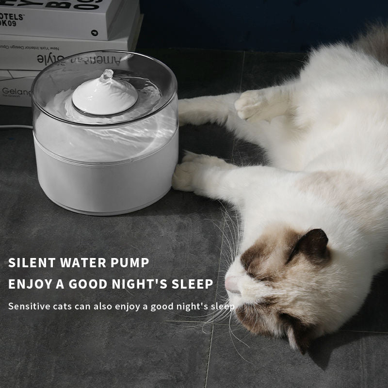 Distributeur d'eau intelligent pour chats, conçu pour une hydratation silencieuse et adéquate.