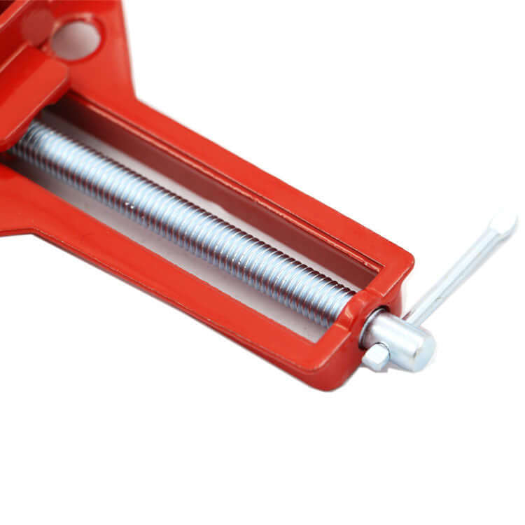 Clip d'angle renforcé en métal rouge pour réparation d'aquariums, garantissant une fixation sécurisée.
