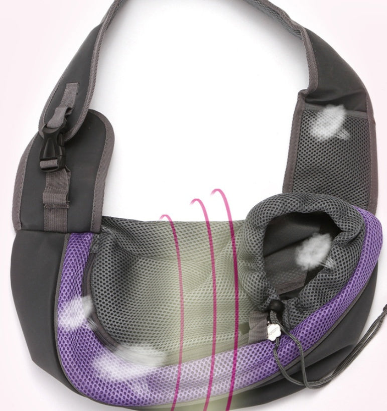 Sac à dos pour animaux de compagnie en tissu polyester, idéal pour transporter confortablement les animaux.
