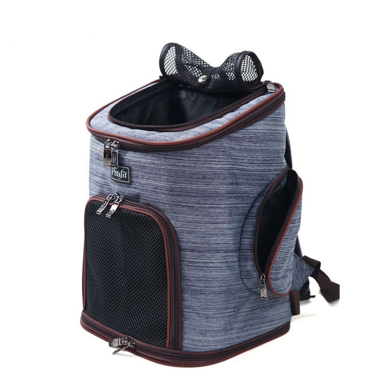 Sac à dos pour animaux en tissu Oxford, idéal pour le transport de chiens et chats lors d'aventures en plein air.