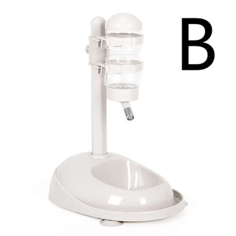 Fontaine à boisson automatique pour animaux en plastique blanc et fuchsia, idéale pour le bien-être des animaux de compagnie.