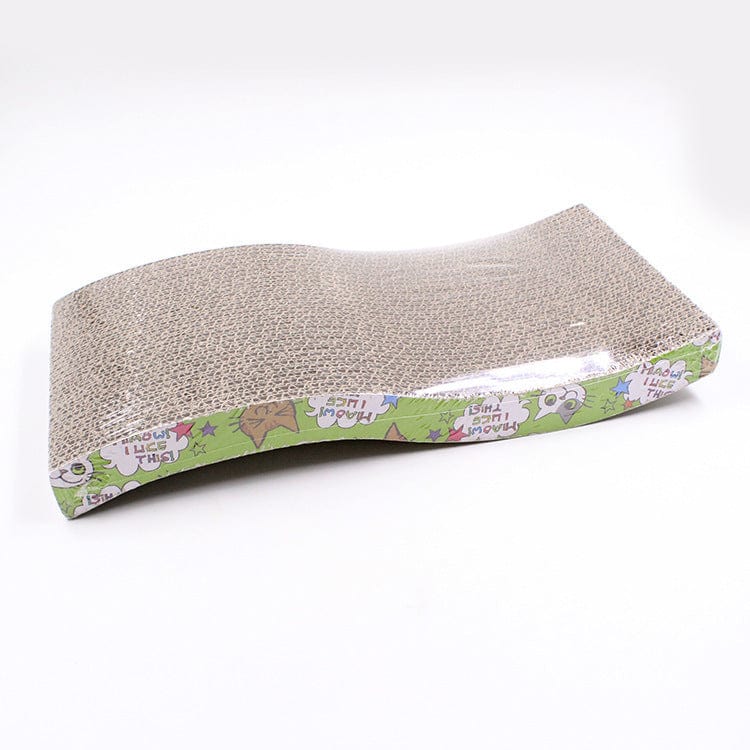 Tapis grattage en forme de S pour chat, en papier ondulé, idéal pour gratter et jouer.