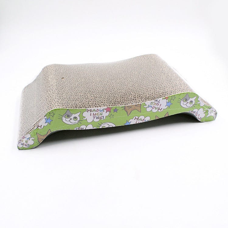 Tapis Grattage S Shape pour Chat avec motif ludique et en papier ondulé, idéal pour le grattage naturel.