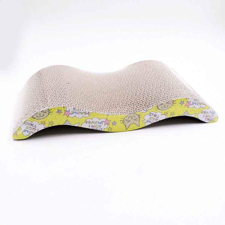 Tapis grattage en forme de S pour chat, fabriqué en papier ondulé, idéal pour le grattage et le divertissement des félins.