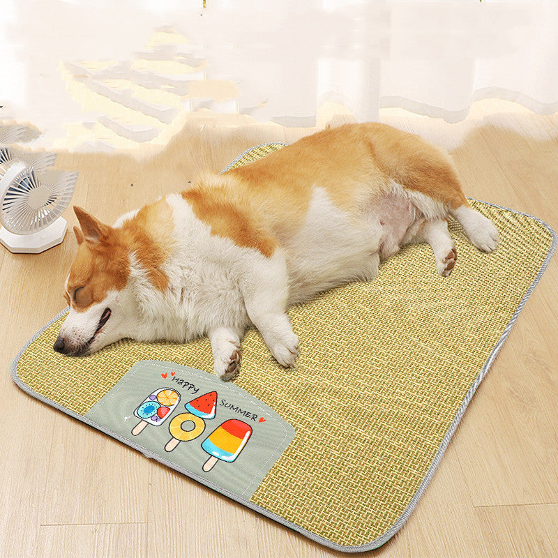 Tapis Refroidissant pour Animaux - Nid d'Été en Rattan