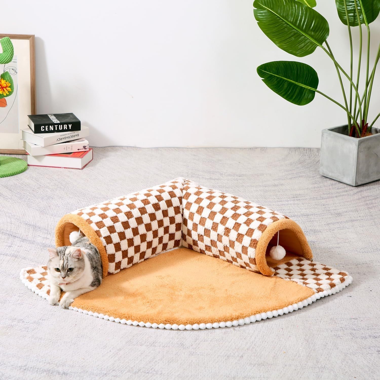 Lit Tunnel 2 en 1 pour Chiens et Chats en Peluche