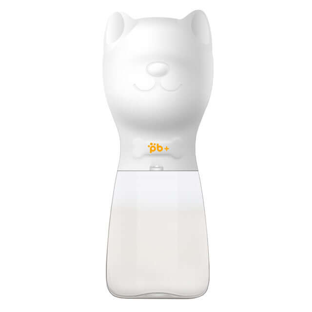 Gourde d'eau portable pour animaux en forme de chat, idéale pour garder votre animal hydraté lors des sorties.