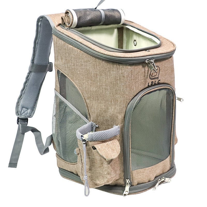Sac de transport pour petits chiens et chats en tissu lin cationique, idéal pour les déplacements avec votre animal.