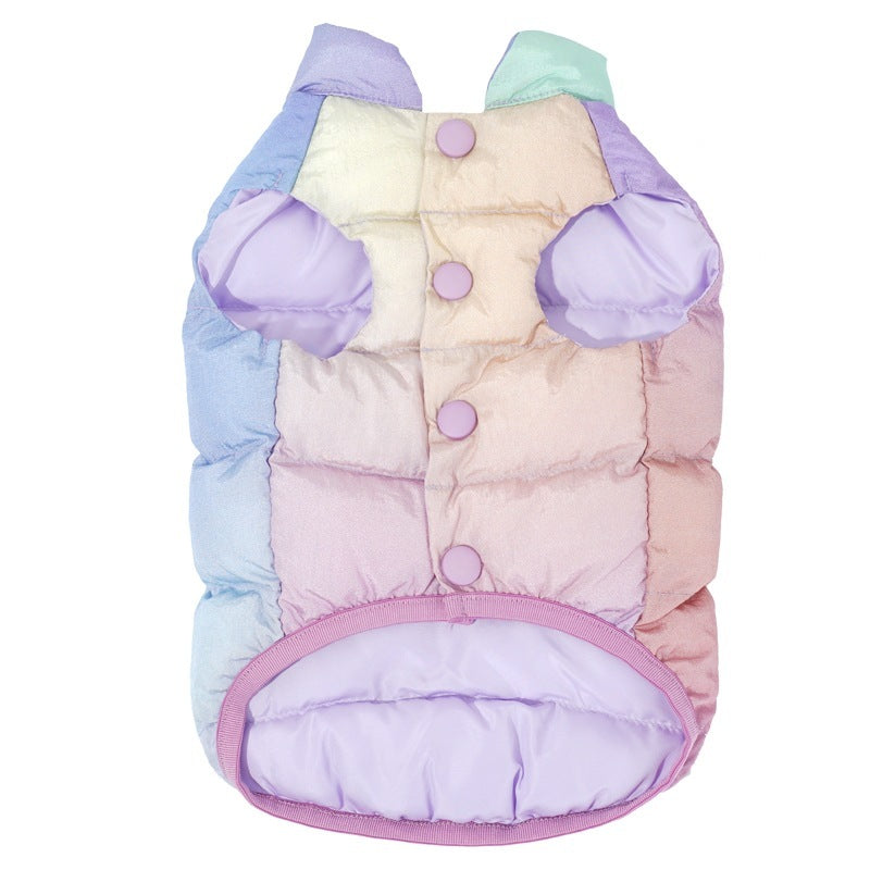 Gilet coloré pour animaux, tendance et chaud, idéal pour chats et chiens en hiver, coupe décontractée.