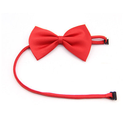 Nœud papillon rouge en couleur solide pour animaux, accessoire élégant pour chiens et chats.