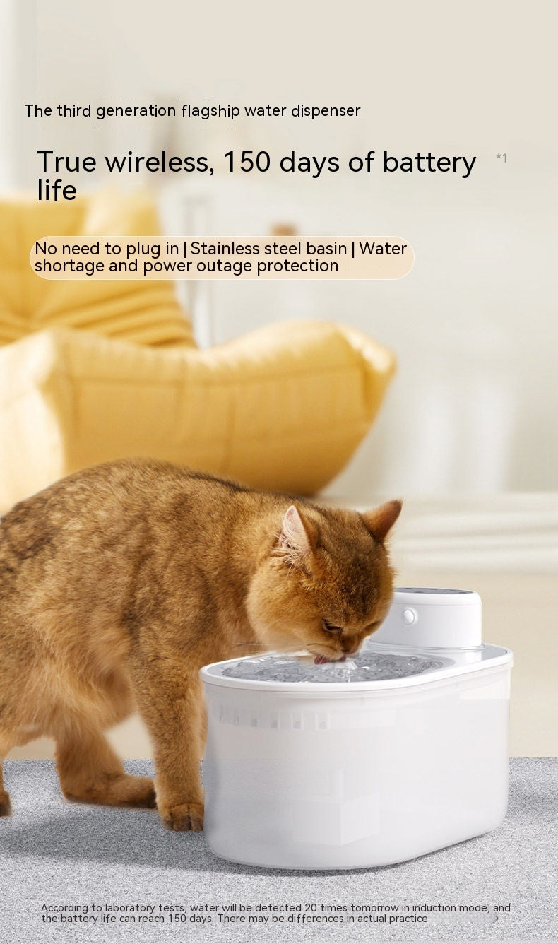 Distributeur d'eau intelligent en acier inoxydable, offrant 150 jours d'autonomie, idéal pour chiens et chats.