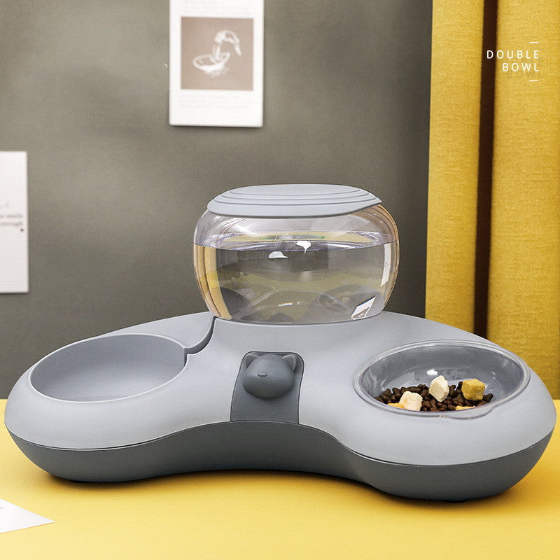 Bol Double Automatique pour Eau et Nourriture en Forme de Croissant