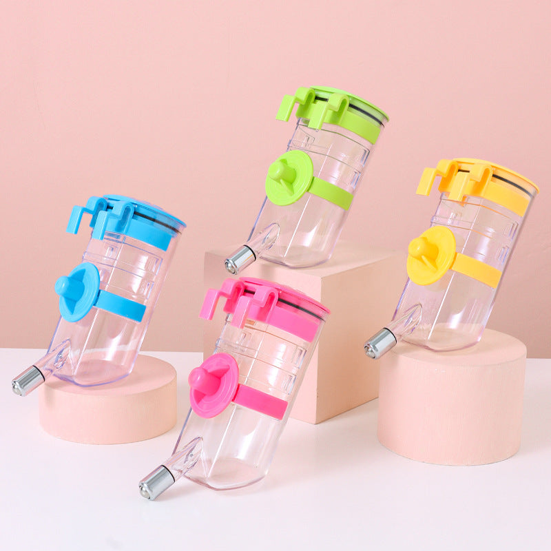 Distributeur d'eau pour chien sans goutte, en plastique coloré, design pratique et silencieux.