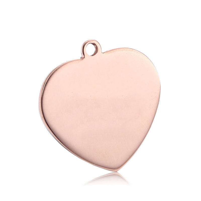 Pendentif en acier inoxydable en forme de cœur pour animaux, durable et stylé, essentiel pour la sécurité.