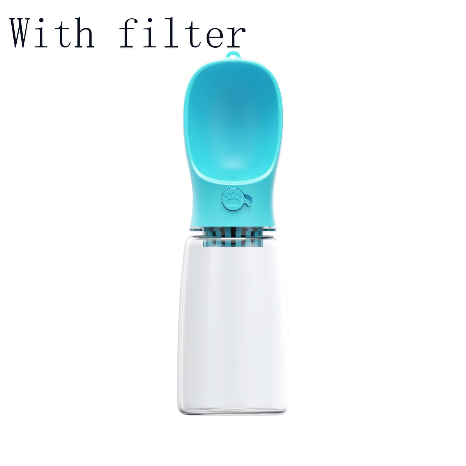 Gourde d'eau portable pour animaux avec filtre, en plastique écologique, facile à utiliser pour chiens et chats.