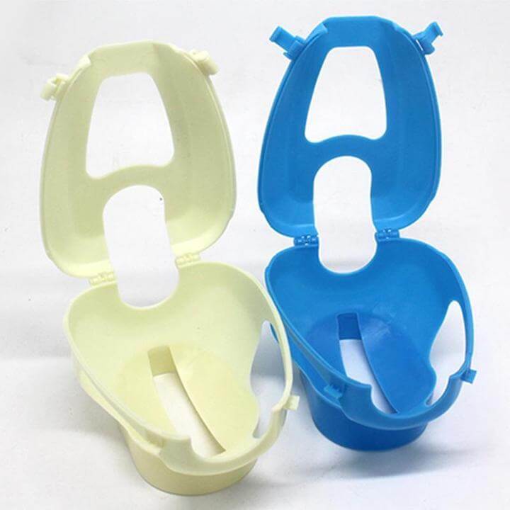 Porte-Pigeon de Course en Plastique, support fixe en jaune et bleu, accessoire pratique pour éleveurs de pigeons.