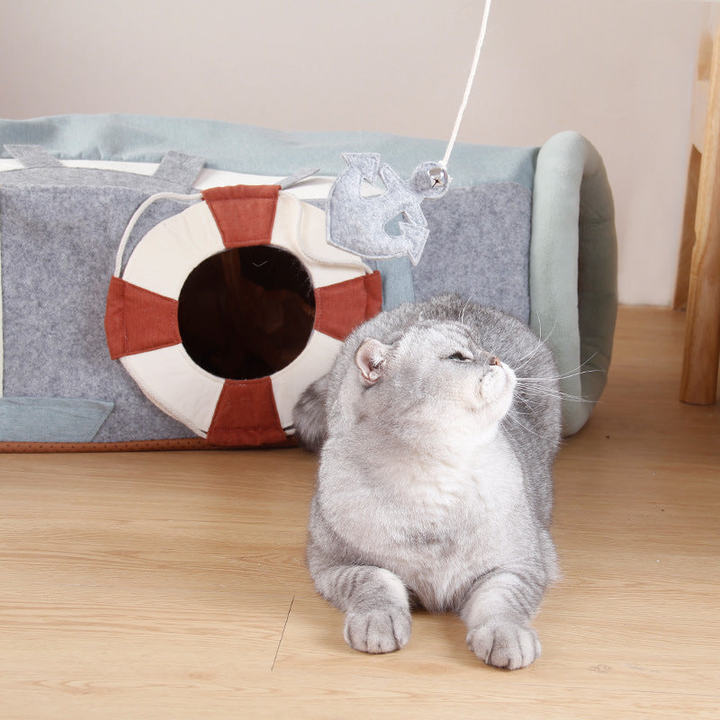 Griffoir Cat Scratcher Semi-Enclosé en Tissu
