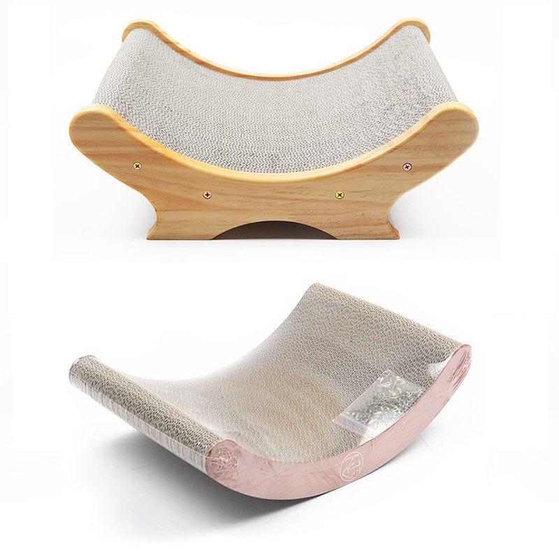 Grindoir en forme de U pour chat en papier ondulé, idéal pour griffer et protéger les meubles.