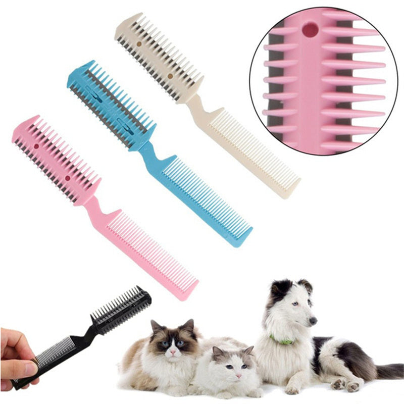Peigne de Toilettage Réversible pour Animaux avec Lame Intégrée